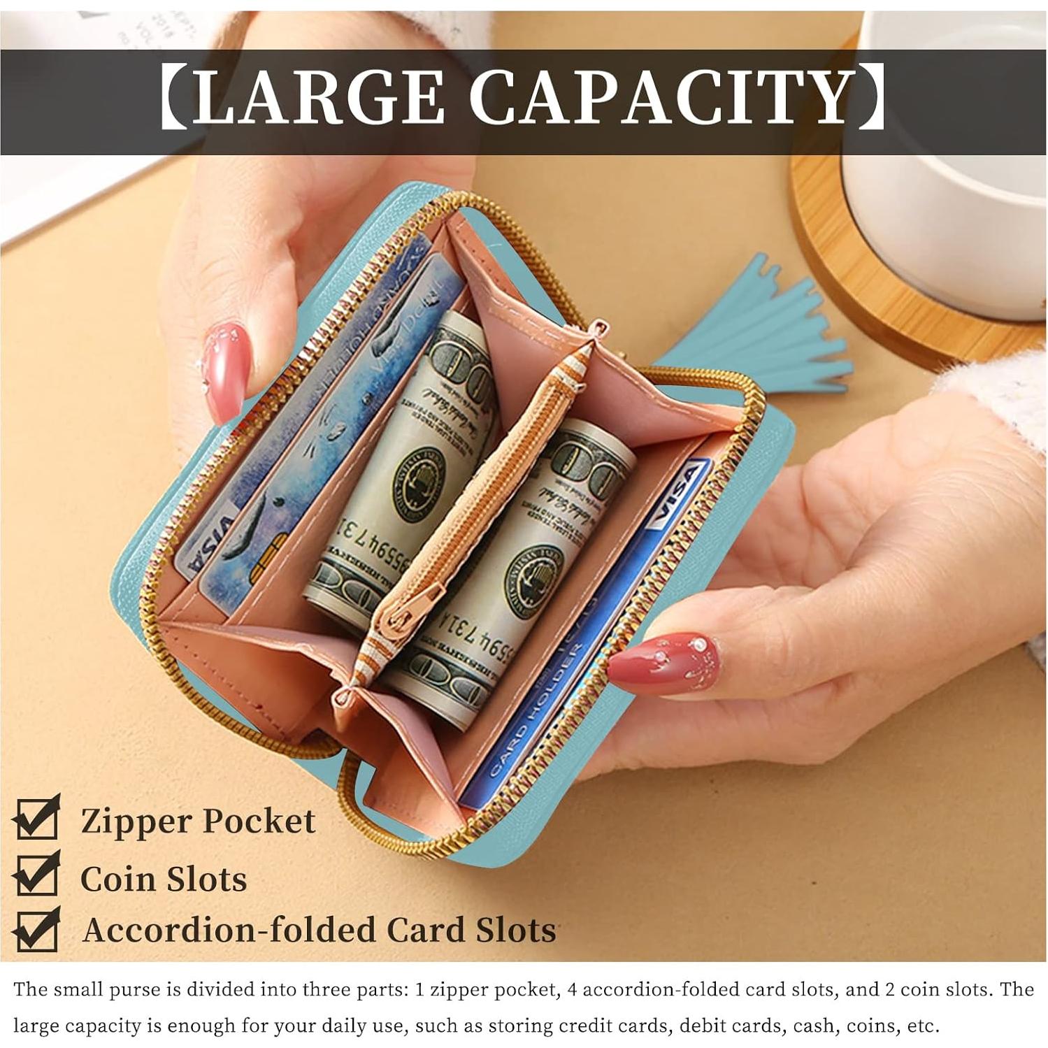 Cartera de PU para Mujeres WisePoint, Mini con Cremallera y Ranuras