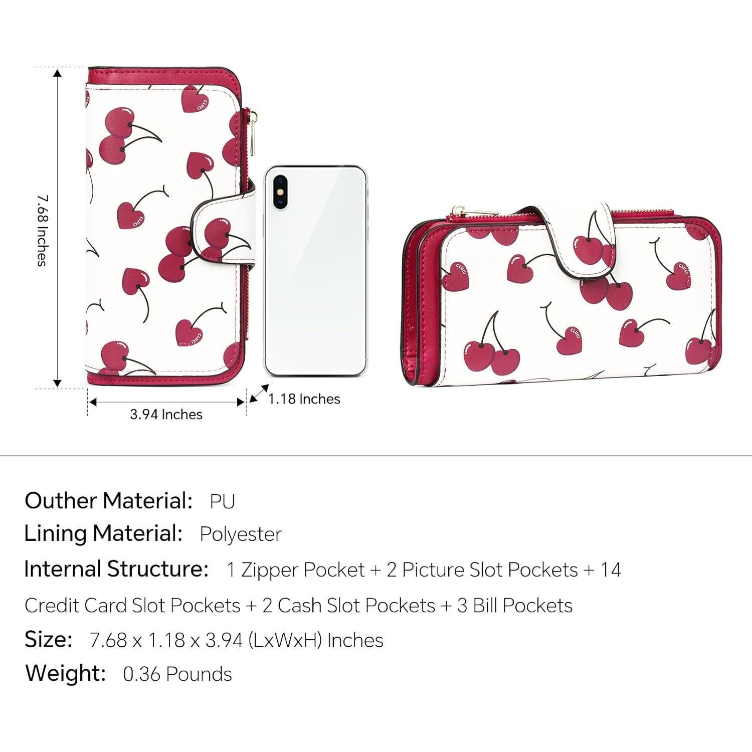 Billetera CLUCI para Mujeres de Cuero Sintético con Bloqueo RFID