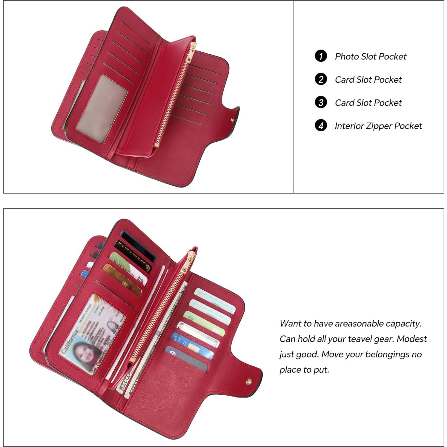 Billetera CLUCI para Mujeres de Cuero Sintético con Bloqueo RFID