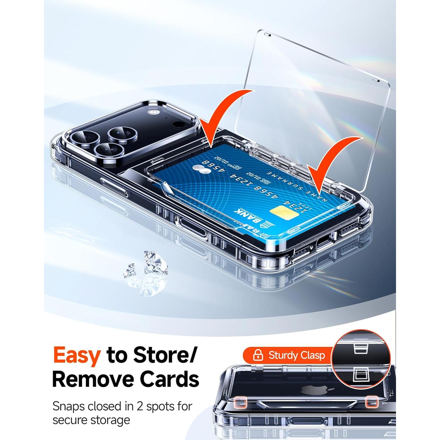 Funda Transparente LeYi para iPhone 17 Pro Max con Soporte