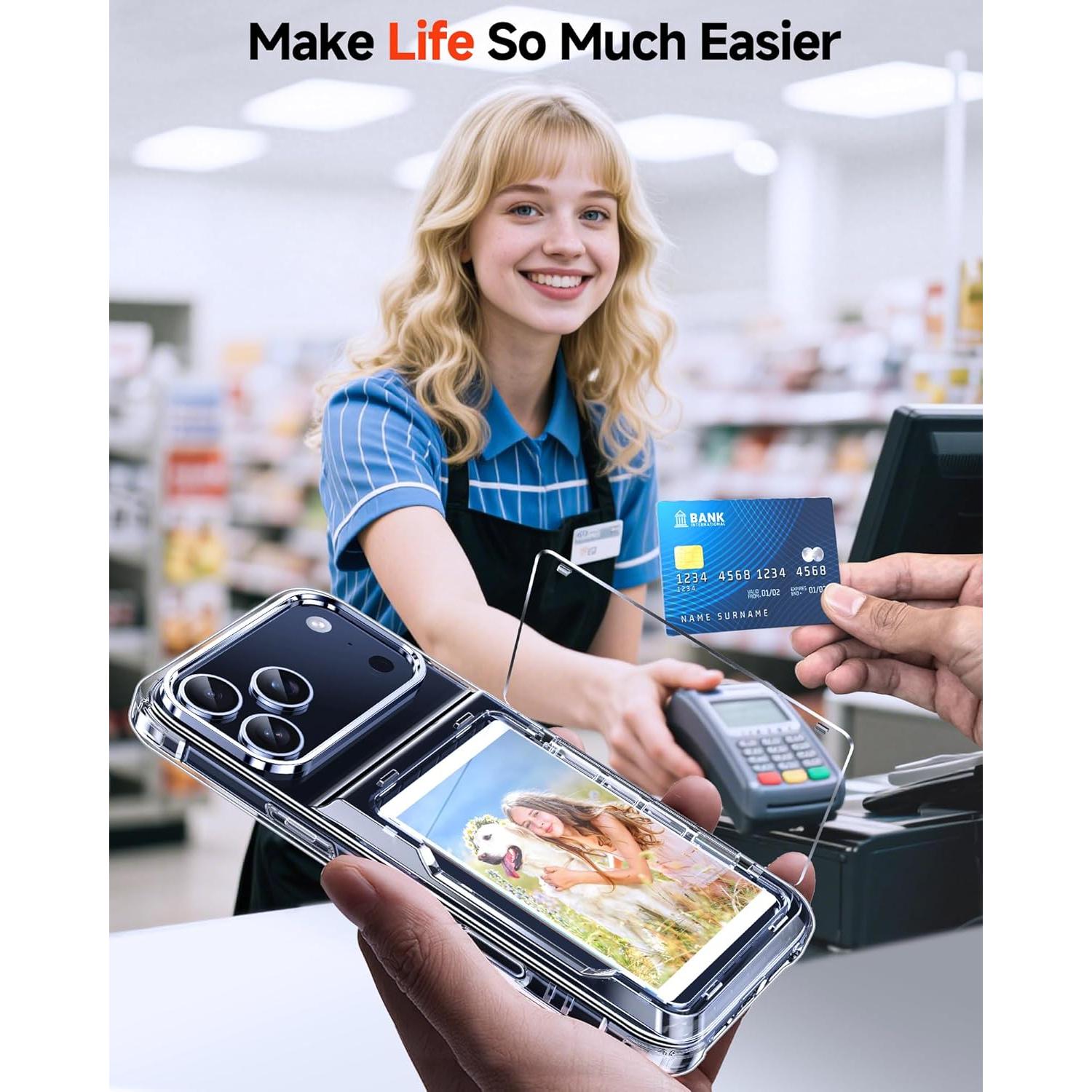 Funda Transparente LeYi para iPhone 17 Pro Max con Soporte