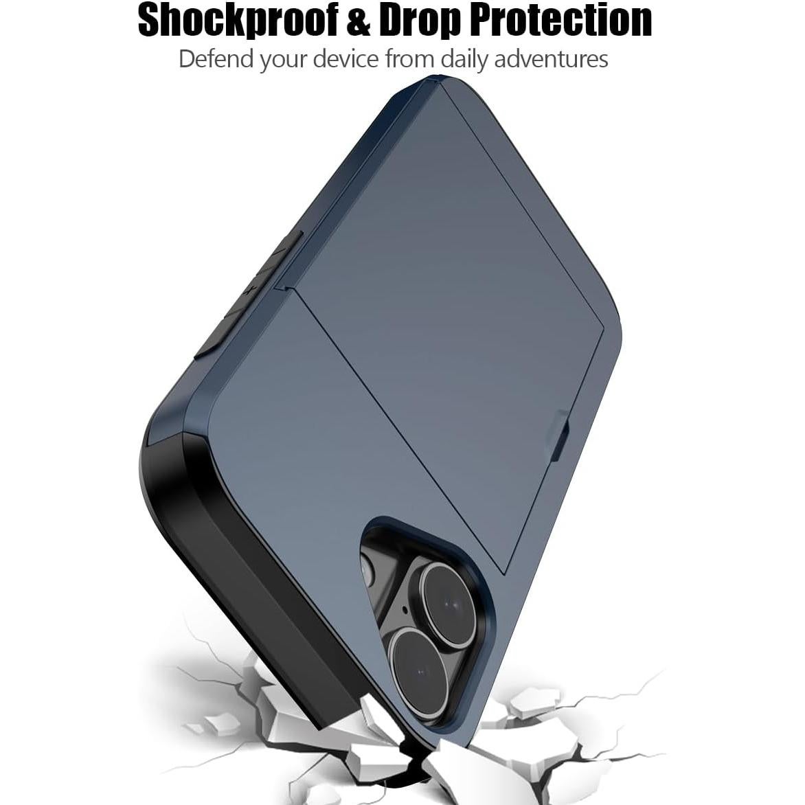 Funda para iPhone 17 Nvollnoe con Soporte para Tarjetas Azul