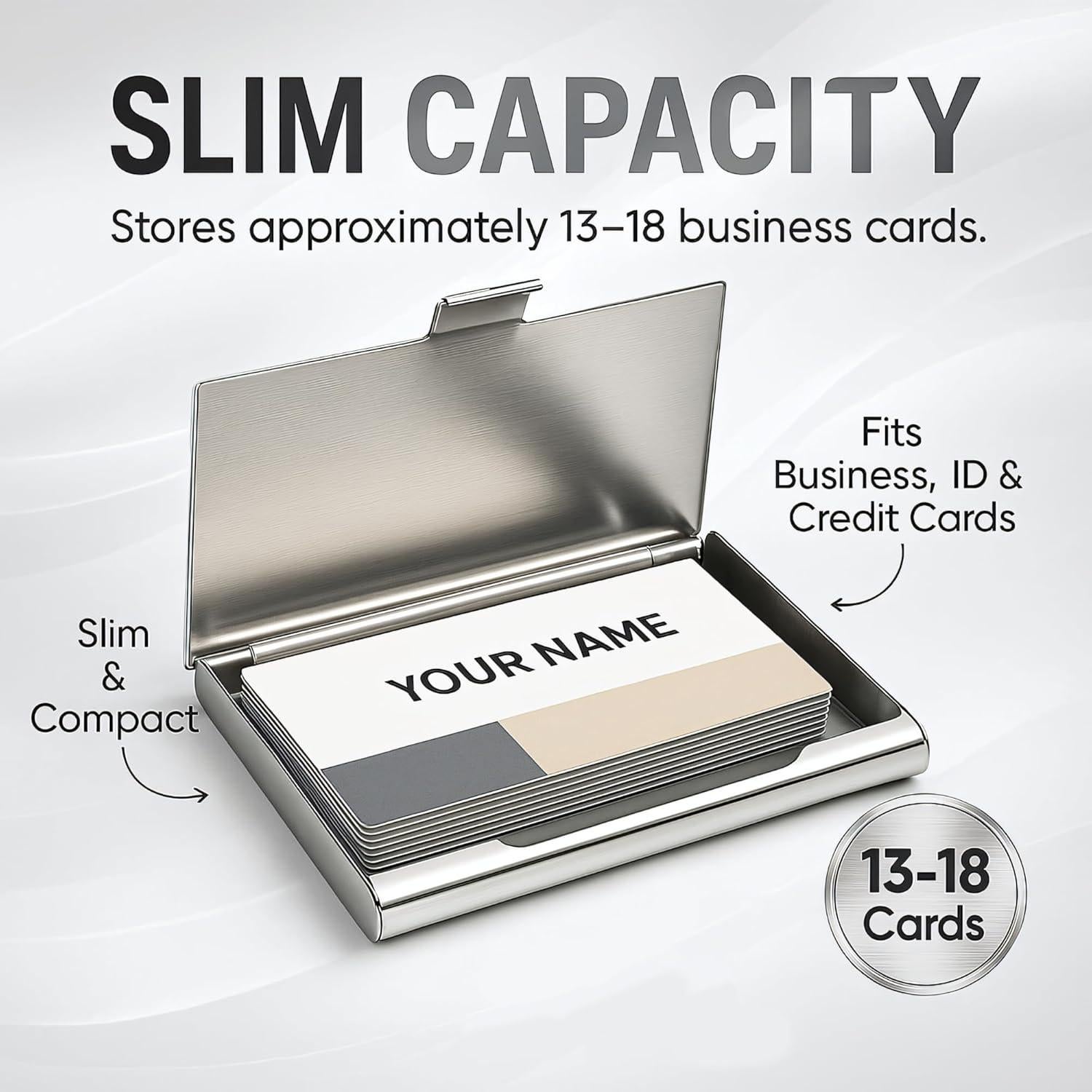 Soporte para Tarjetas de Visita SunplusTrade Acero Inoxidable 18 Tarjetas