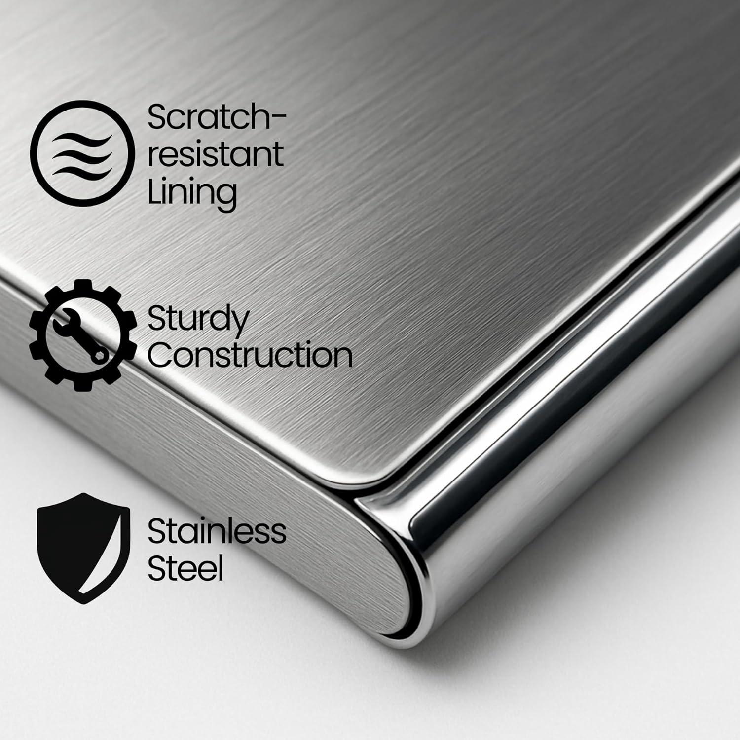 Soporte para Tarjetas de Visita SunplusTrade Acero Inoxidable 18 Tarjetas