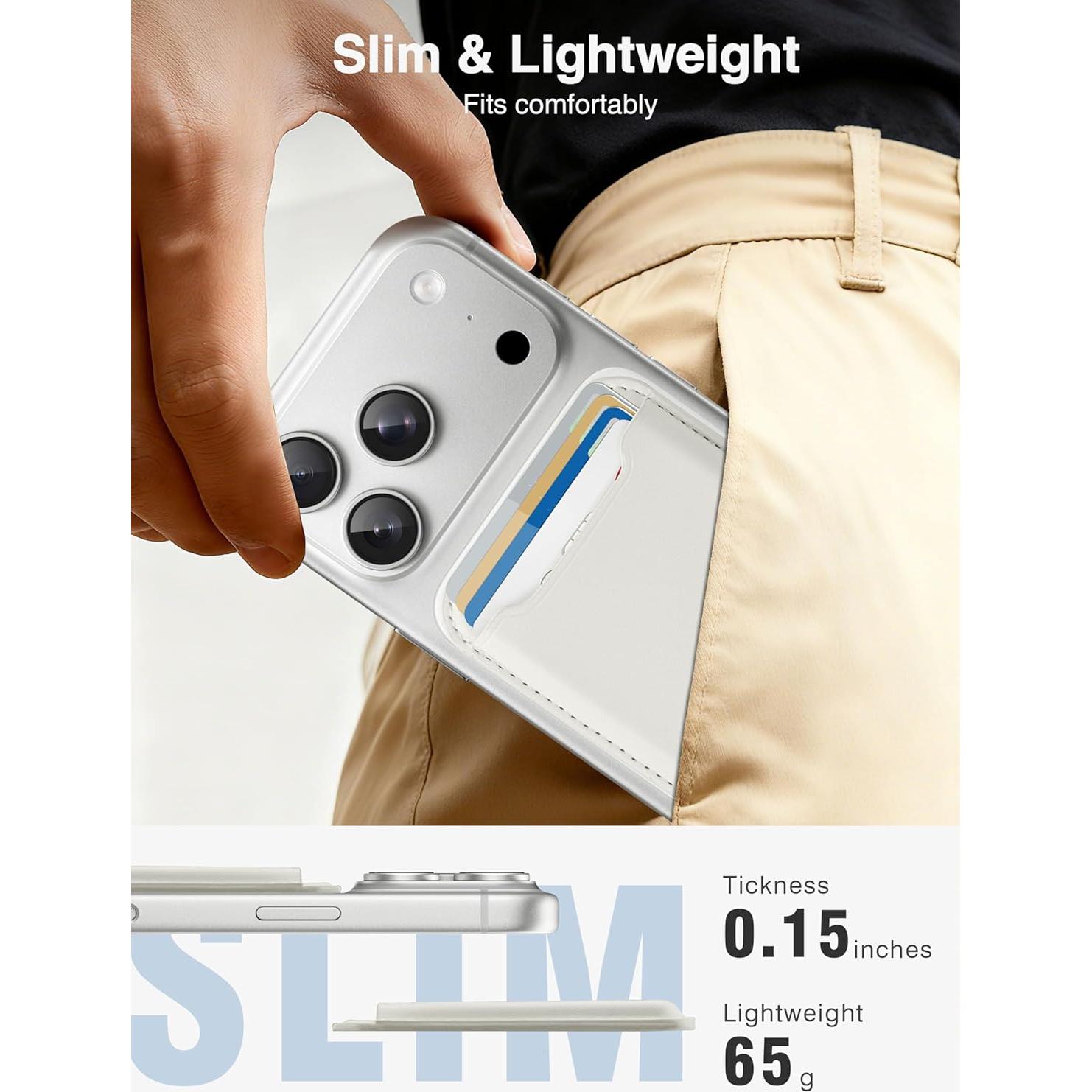 Billetera Magnética TopMade Magsafe para iPhone 12-17, RFID, Blanco