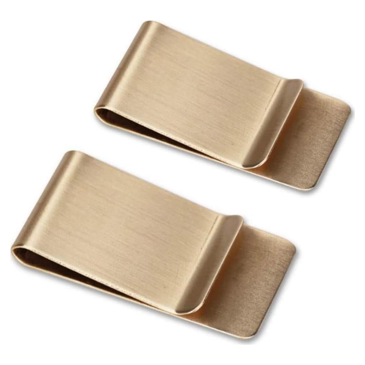 Clip de Dinero Slim WAFJAMF Acero Inoxidable Dorado - 2 Unidades