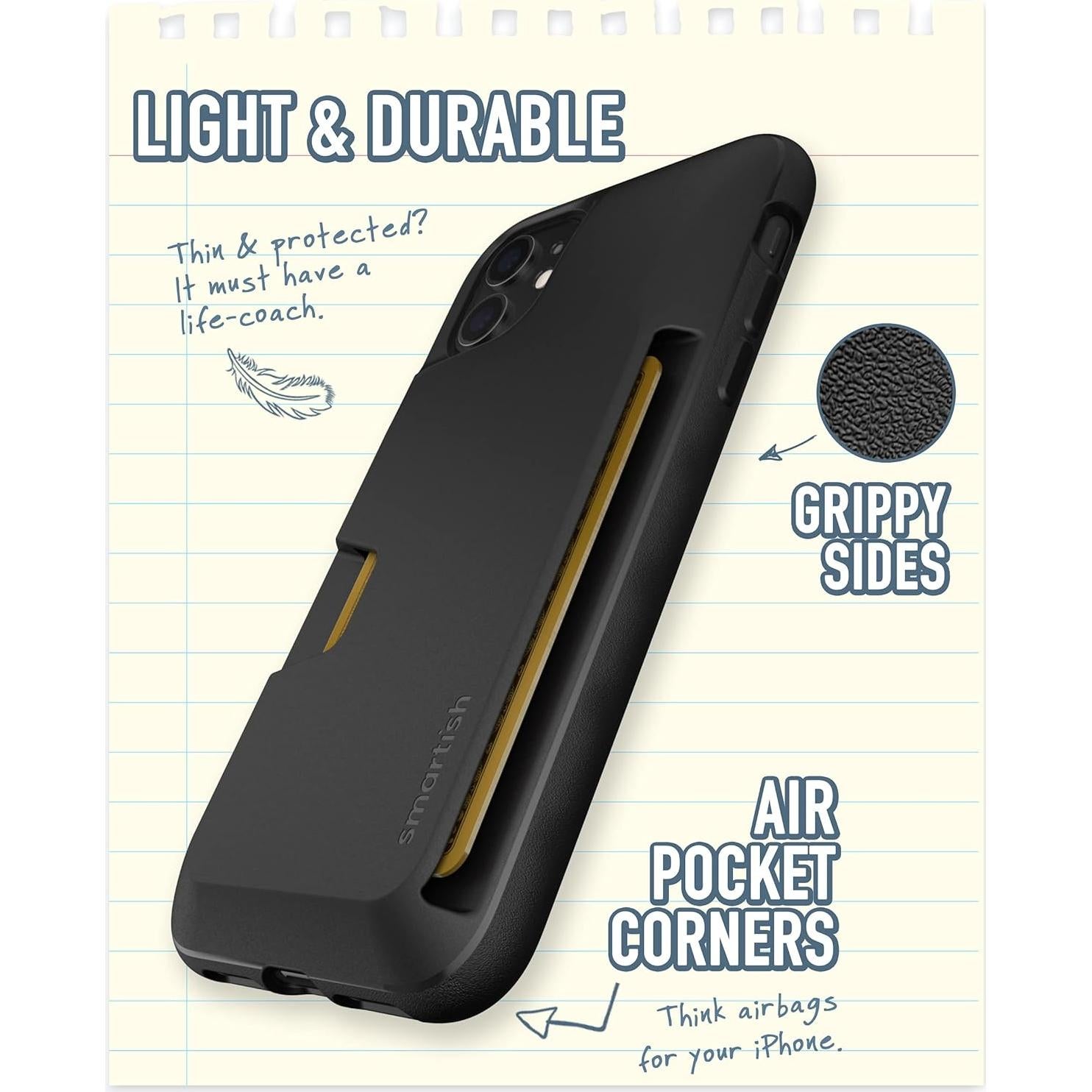 Funda Smartish Asesino de Cartera para iPhone 11 - Negra