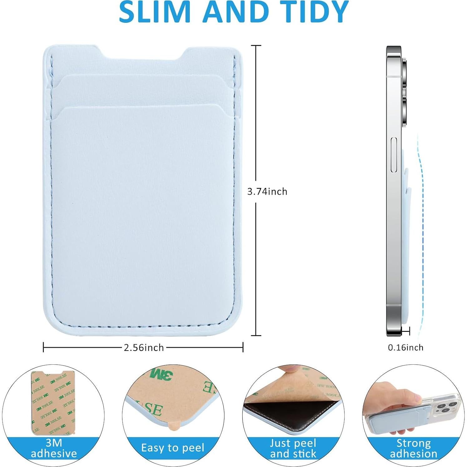 Billetera adhesiva para teléfono Fulgamo - 3 colores, doble bolsillo