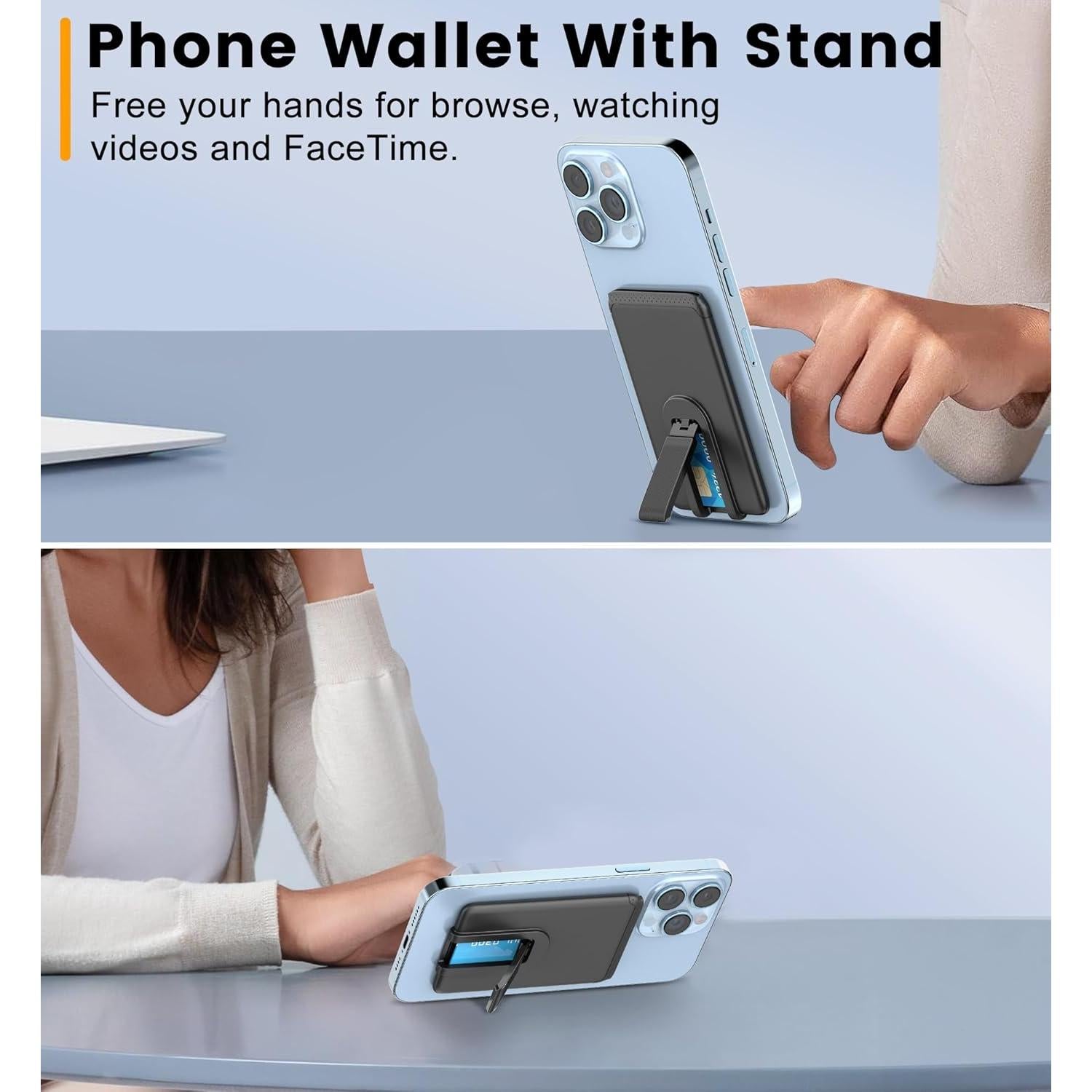 Soporte para Tarjetas SHANSHUI Negro - Cartera Ultra Delgada Adhesiva