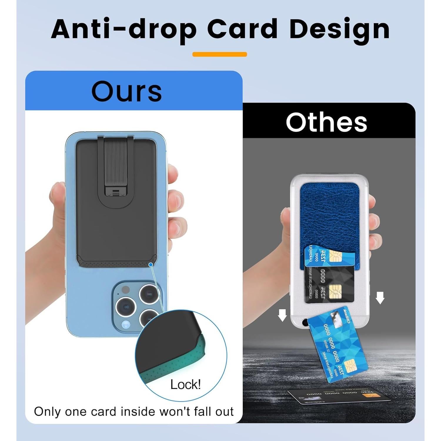 Soporte para Tarjetas SHANSHUI Negro - Cartera Ultra Delgada Adhesiva