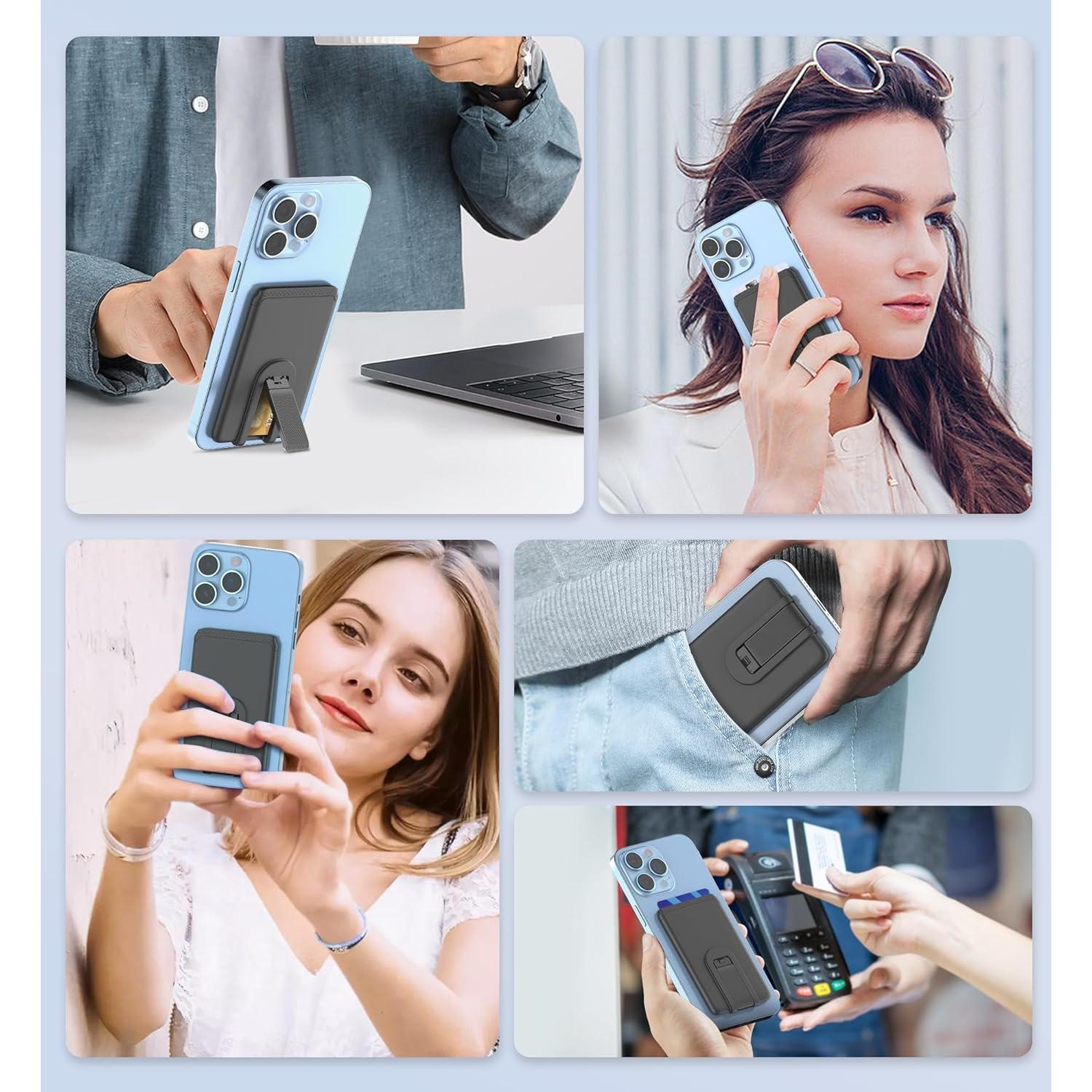 Soporte para Tarjetas SHANSHUI Negro - Cartera Ultra Delgada Adhesiva