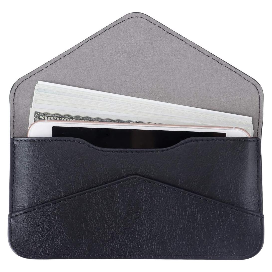 Cartera de Cuero Vegano XeYOU para Mujeres - Multifuncional Negra