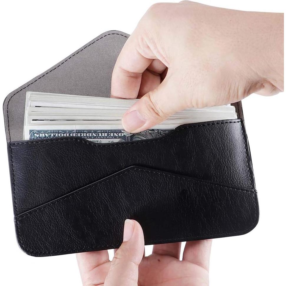 Cartera de Cuero Vegano XeYOU para Mujeres - Multifuncional Negra