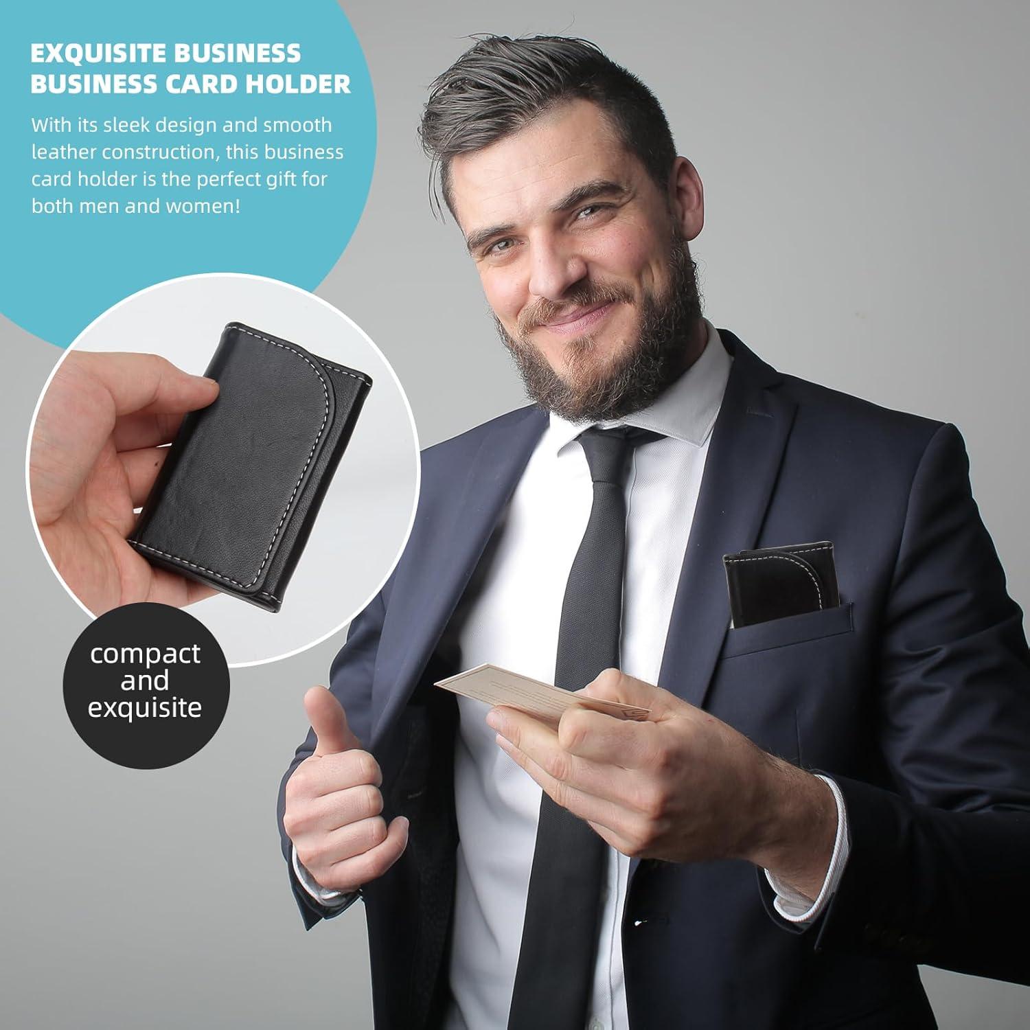 Soporte Minimalista para Tarjetas YURU - Cartera RFID Piel Negra