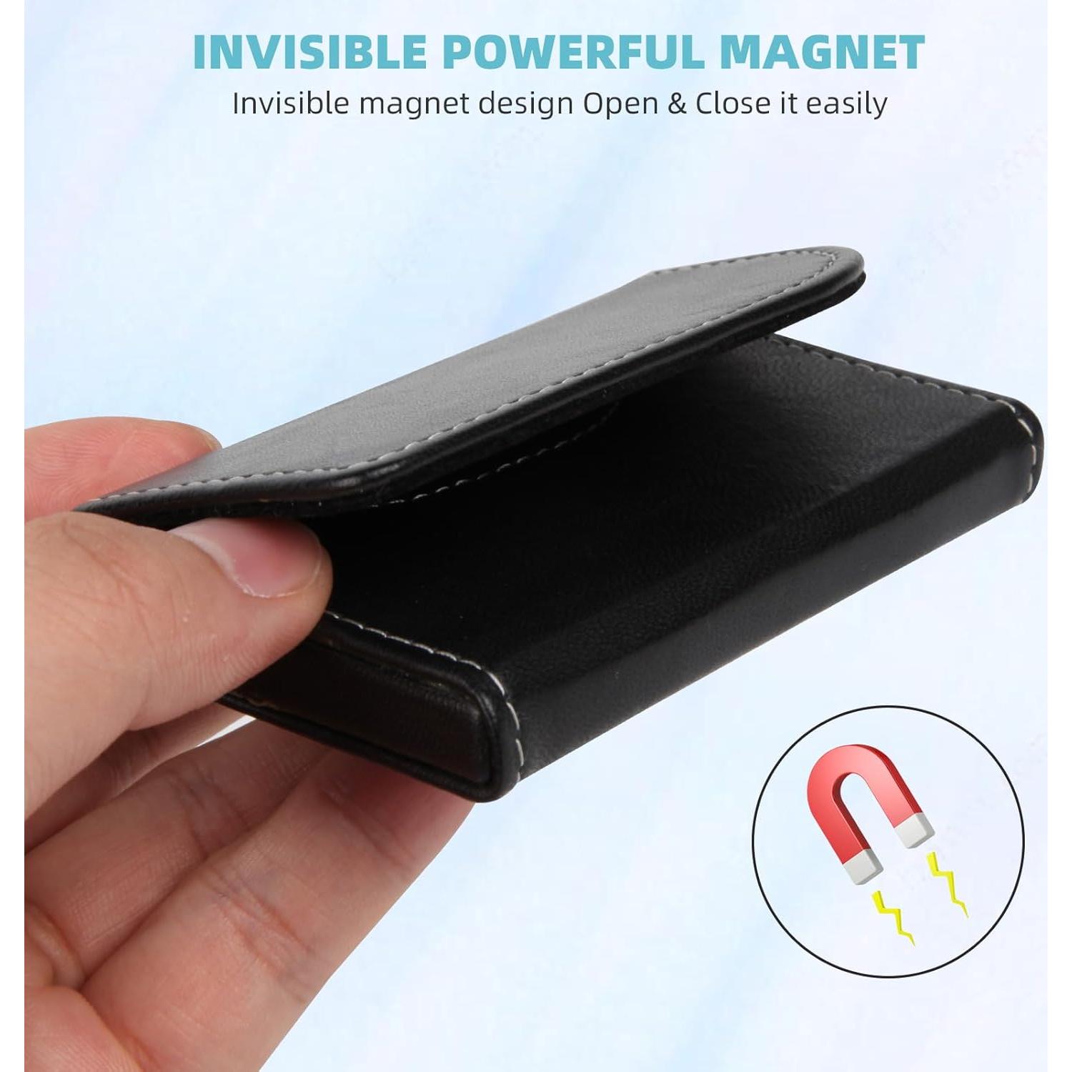 Soporte Minimalista para Tarjetas YURU - Cartera RFID Piel Negra