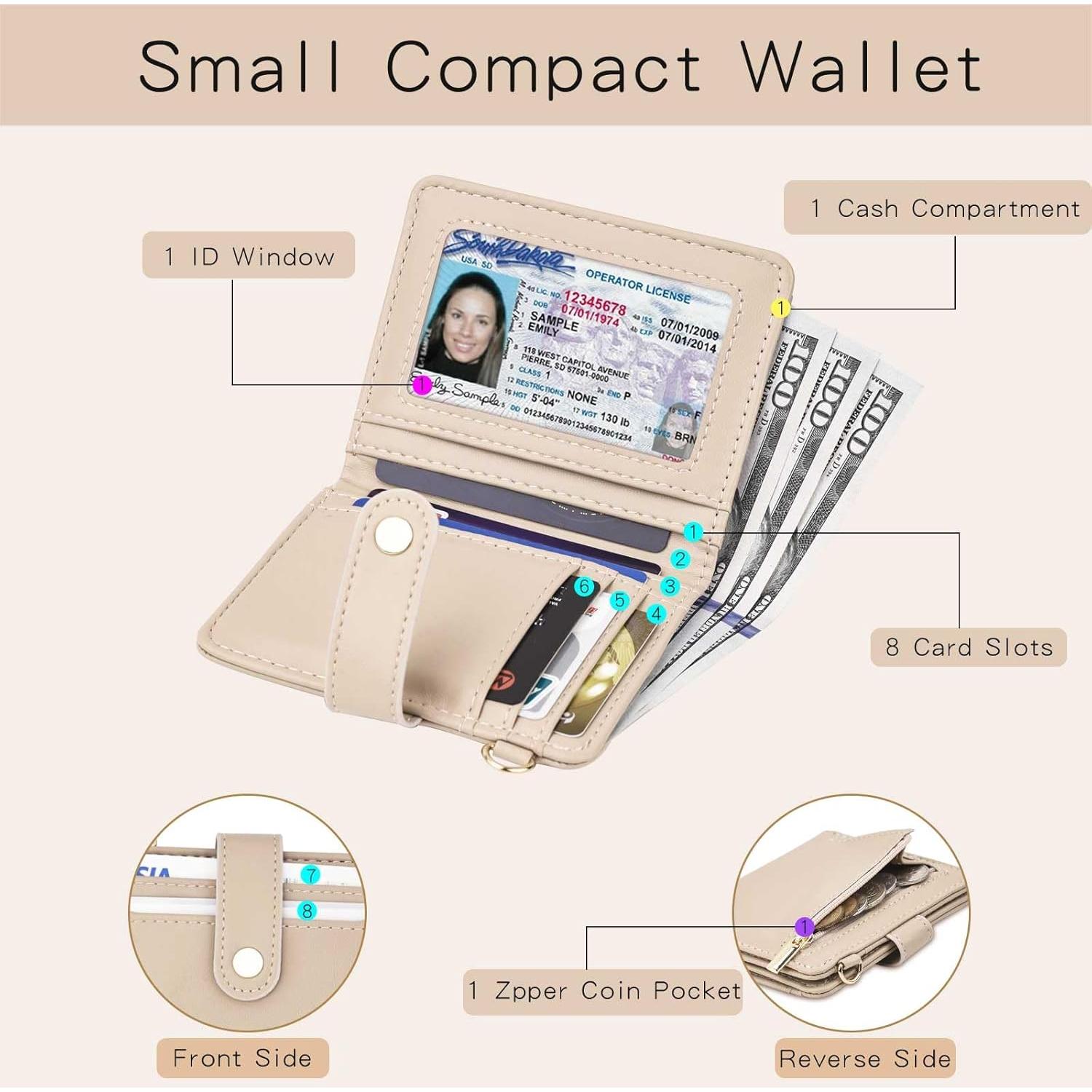 Cartera de Muñeca BAOSIWA Caqui con Bloqueo RFID y Pulsera