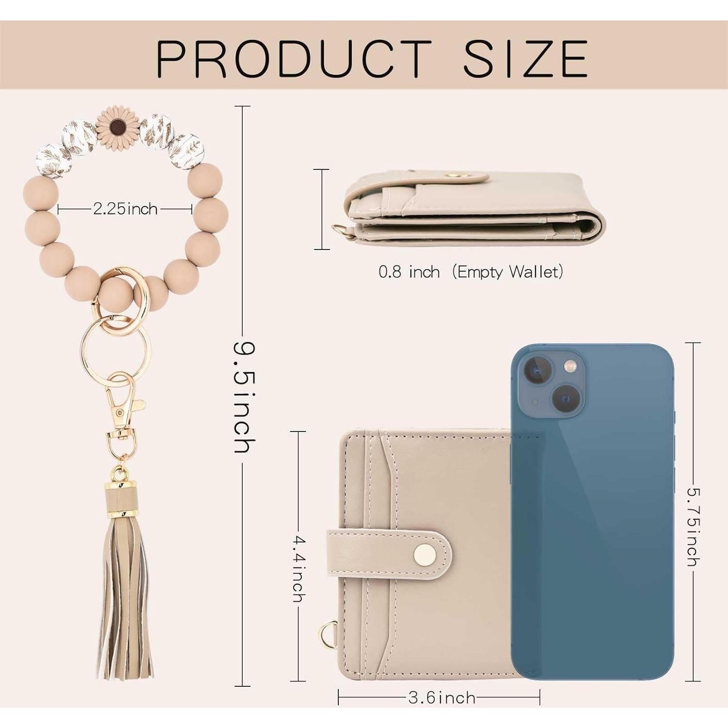 Cartera de Muñeca BAOSIWA Caqui con Bloqueo RFID y Pulsera