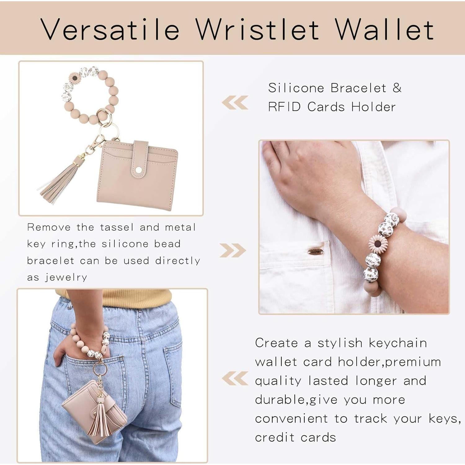 Cartera de Muñeca BAOSIWA Caqui con Bloqueo RFID y Pulsera