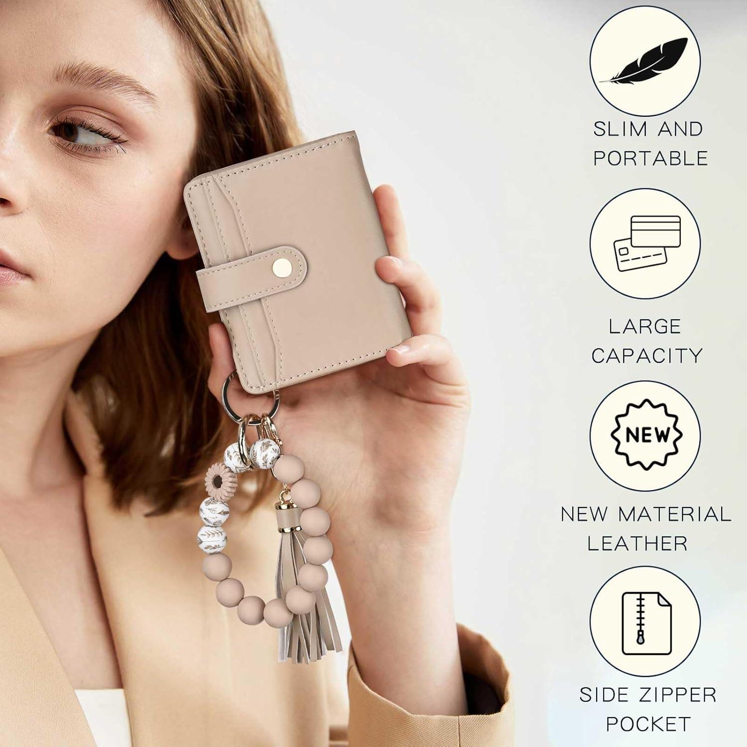 Cartera de Muñeca BAOSIWA Caqui con Bloqueo RFID y Pulsera