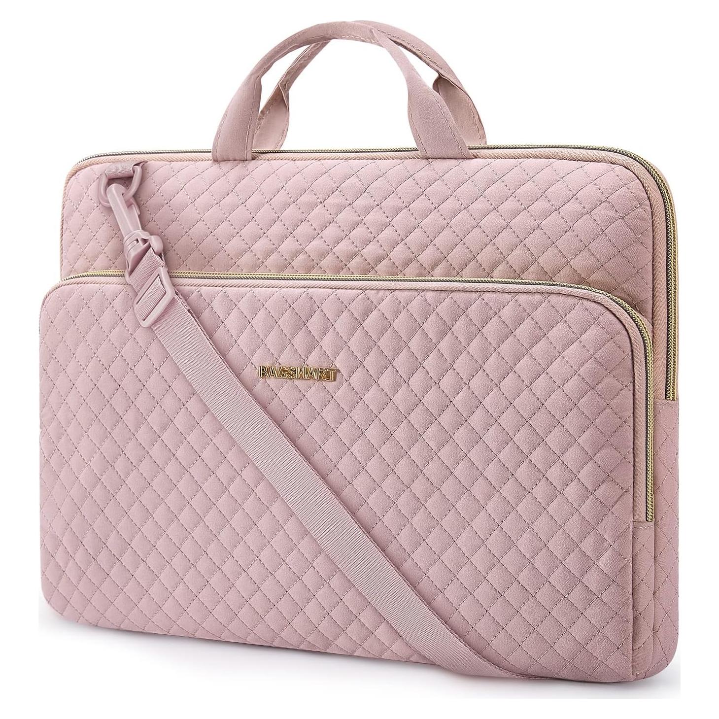 Funda para Laptop BAGSMART 15.6" Rosa Correa de Hombro