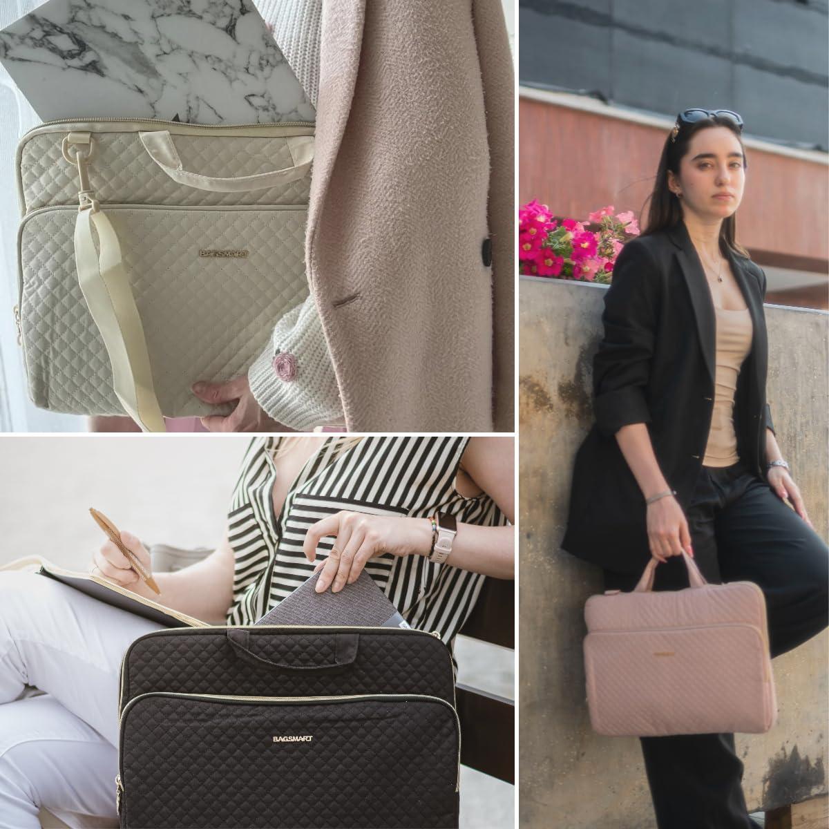 Funda para Laptop BAGSMART 15.6" Rosa Correa de Hombro