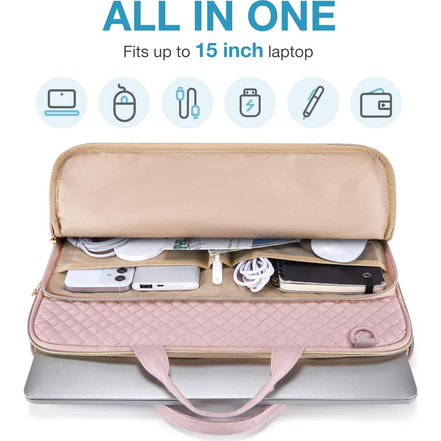 Funda para Laptop BAGSMART 15.6" Rosa Correa de Hombro