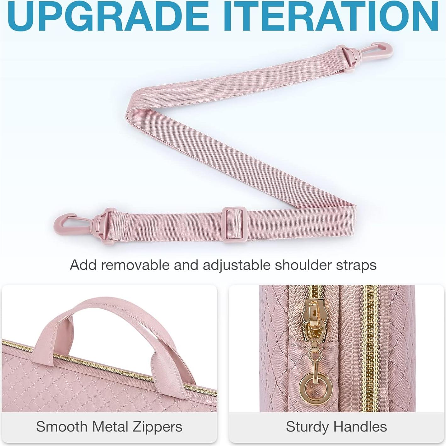 Funda para Laptop BAGSMART 15.6" Rosa Correa de Hombro