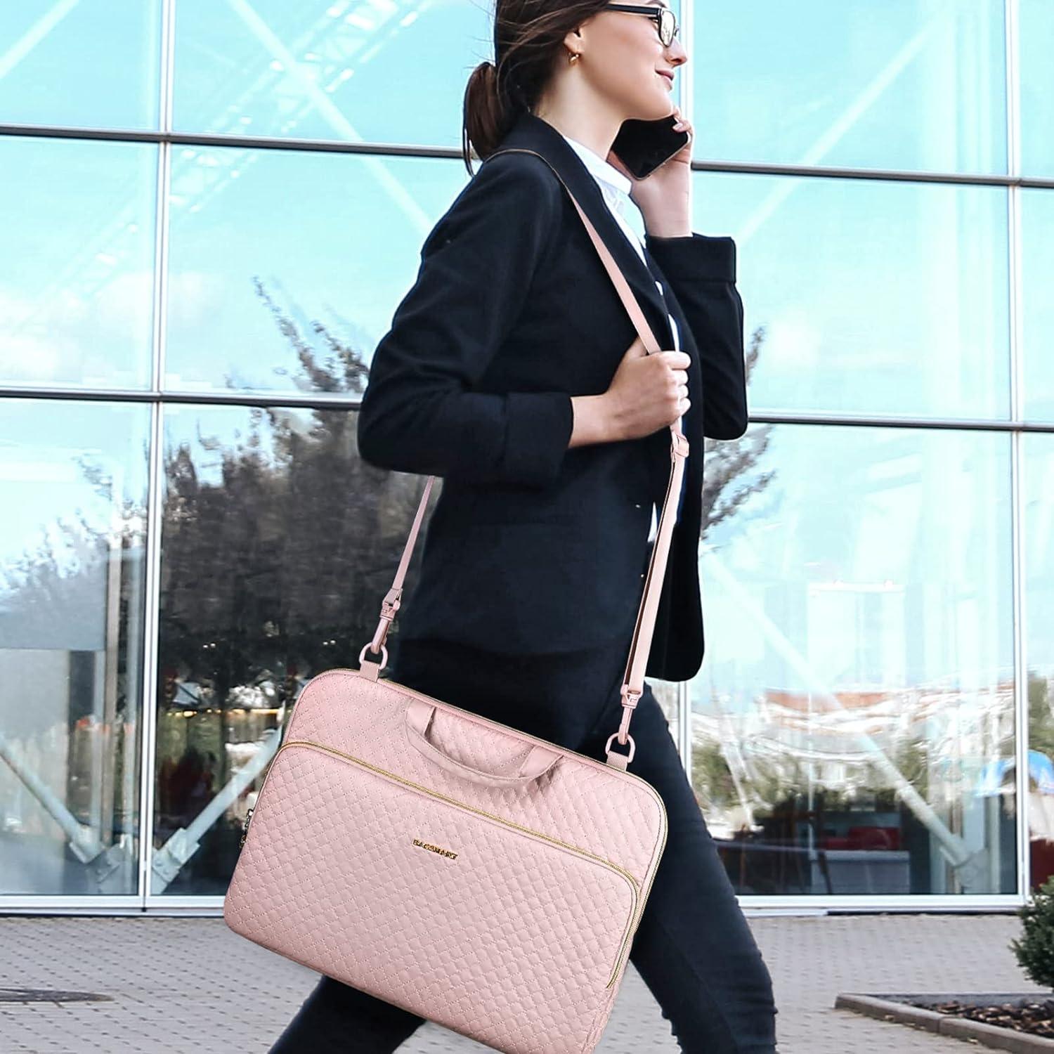 Funda para Laptop BAGSMART 15.6" Rosa Correa de Hombro