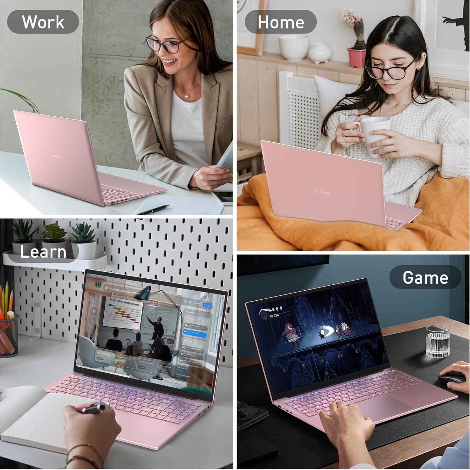 Laptop 16" Auusda FHD Rosa, i3 16GB RAM 1TB SSD, Win11 Pro