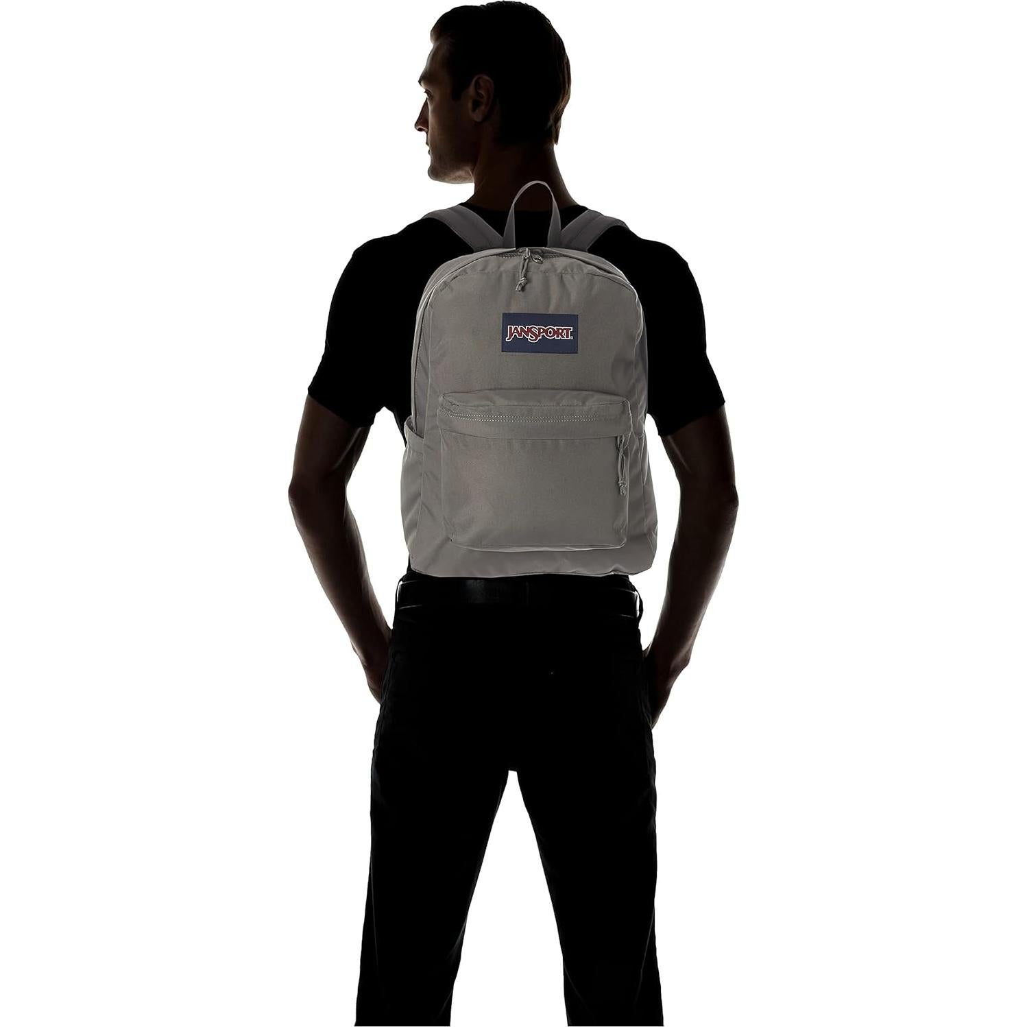 Mochila JanSport SuperBreak Plus 26L con funda para laptop 15" - Gris