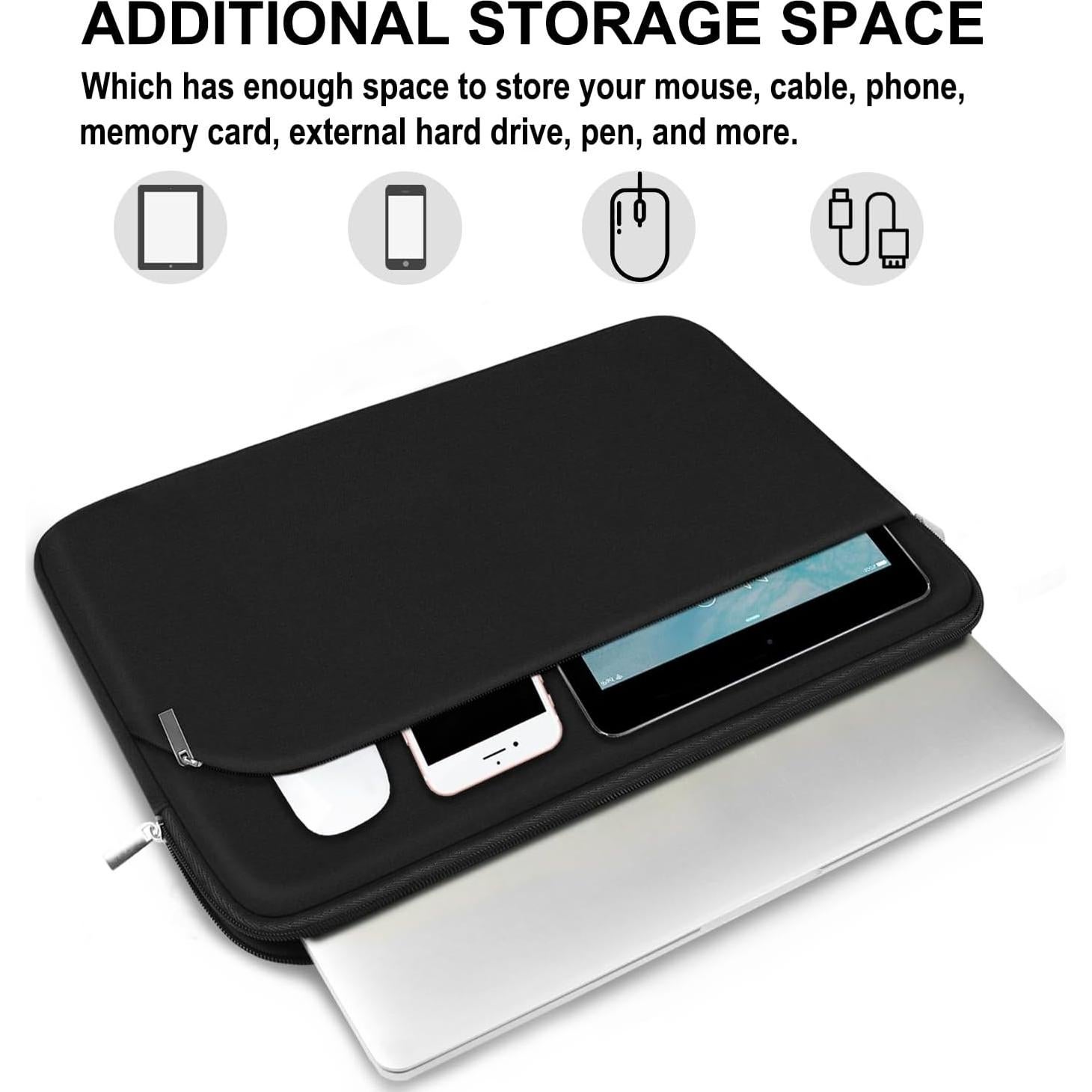 Funda para Laptop 14" MKLCCP Negra Slim con Bolsillo