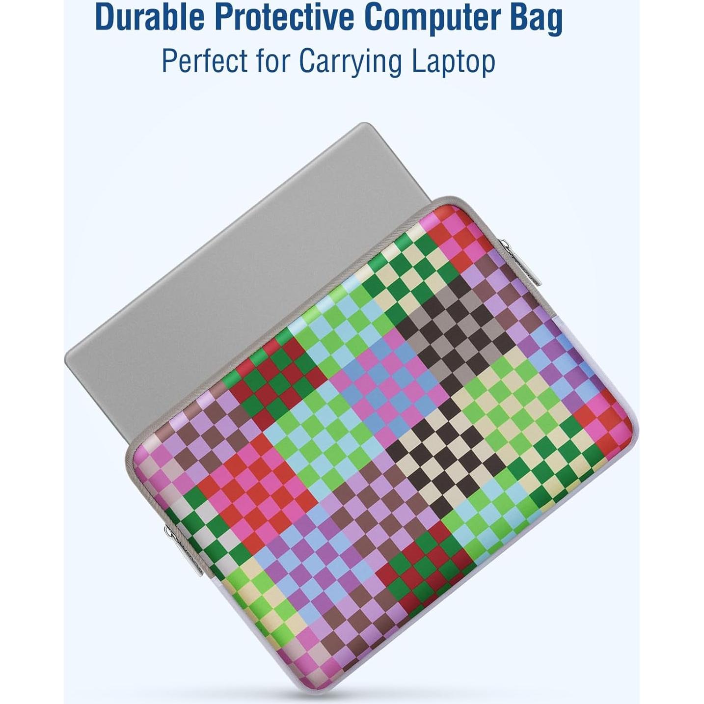 Funda para Laptop MOSISO 13-14" Neopreno Cuadrícula Colorida