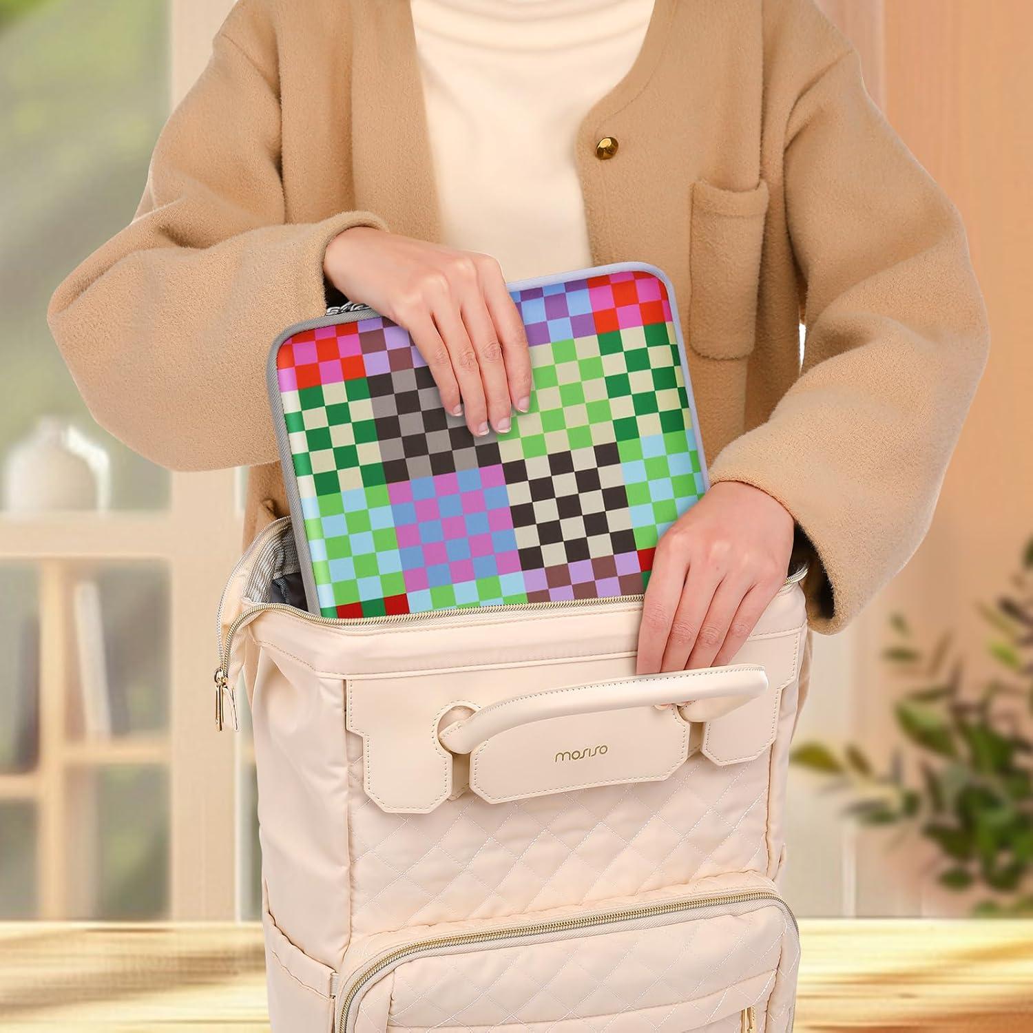 Funda para Laptop MOSISO 13-14" Neopreno Cuadrícula Colorida