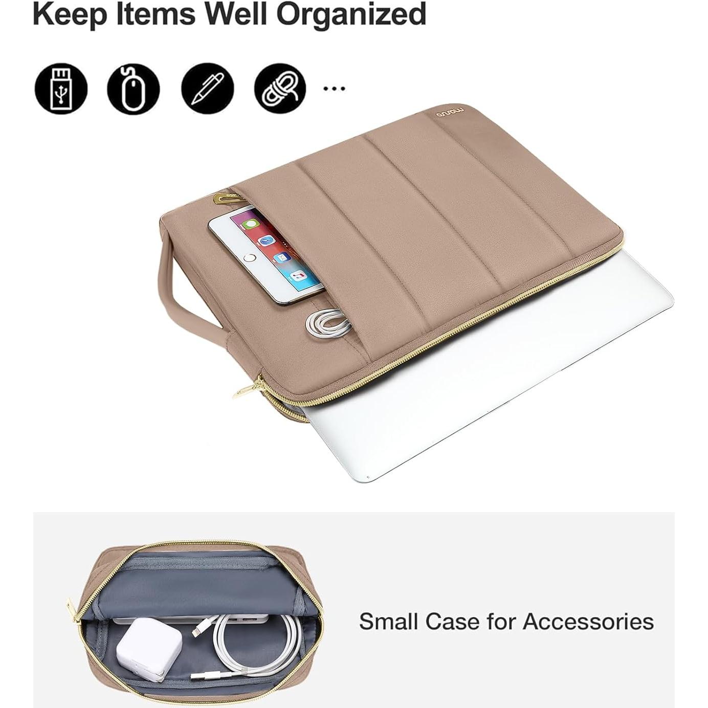 Funda Acolchada para Laptop 13.3" MOSISO Marrón con Asa