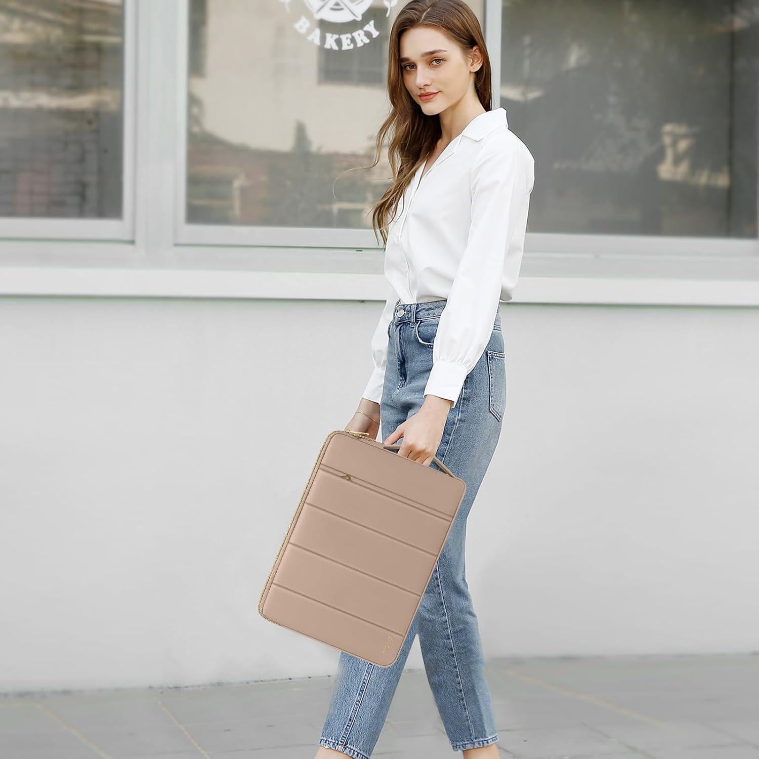 Funda Acolchada para Laptop 13.3" MOSISO Marrón con Asa