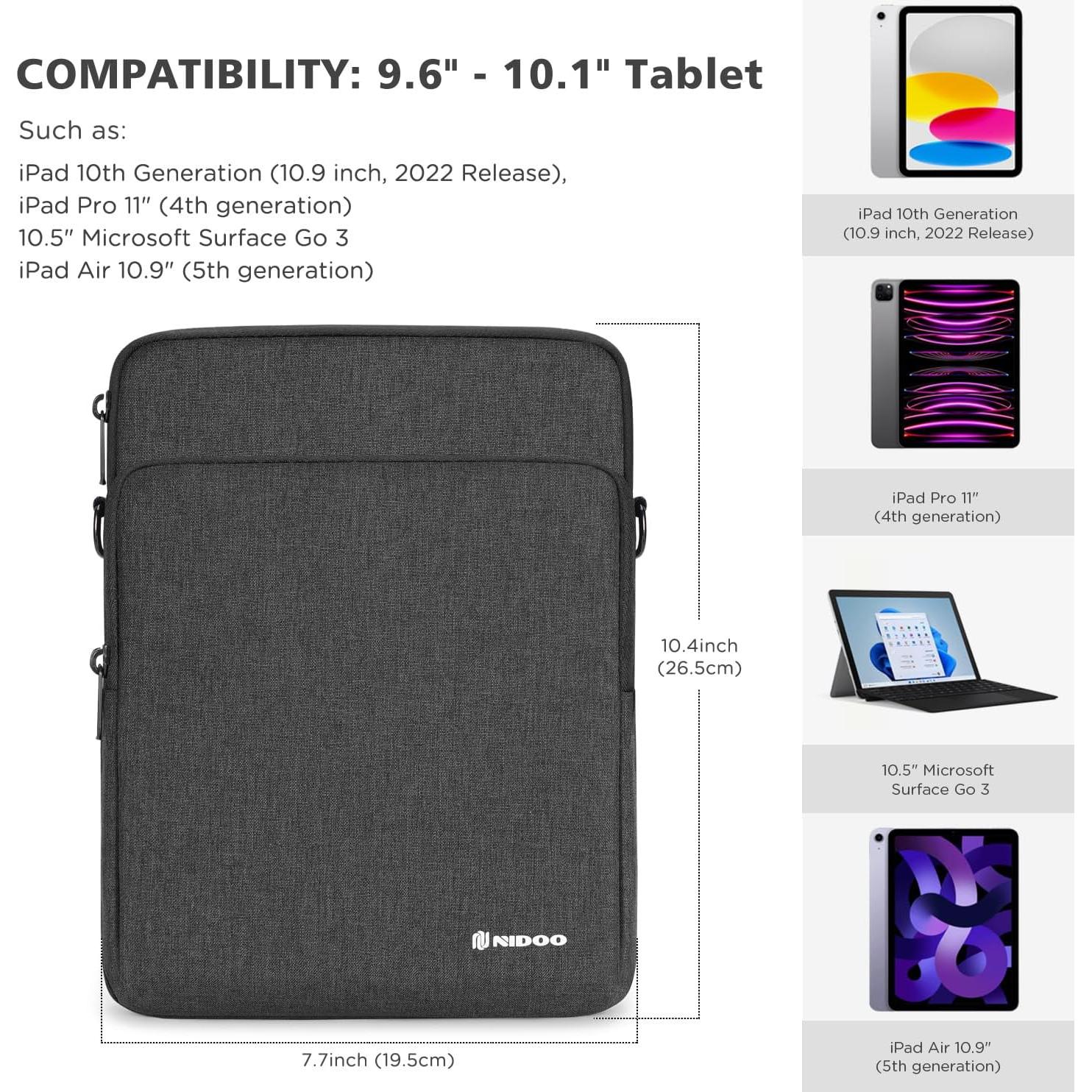 Funda para Laptop NIDOO 10-11" Gris Oscuro - Protección Suave