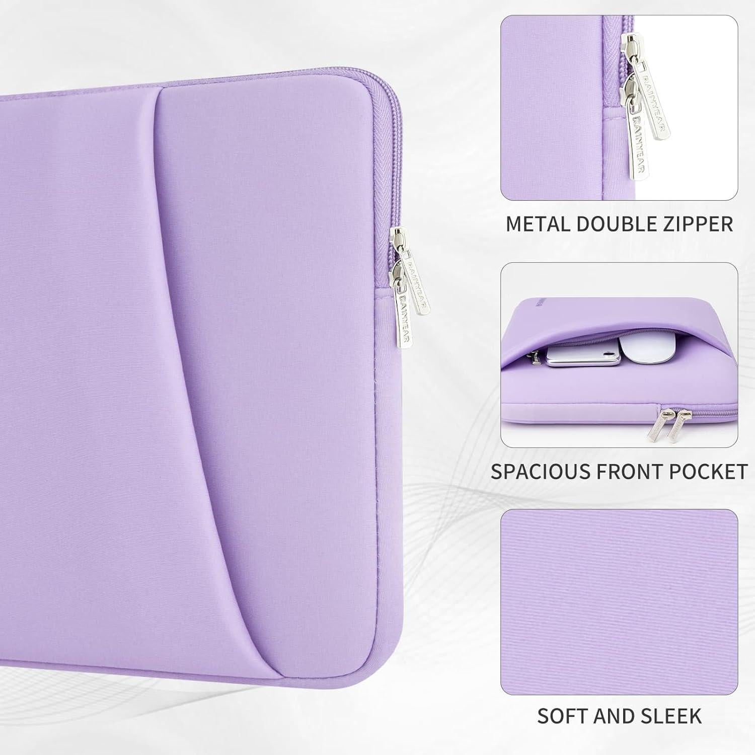Funda para Laptop RAINYEAR 13.3-14" Morado con Bolsillo