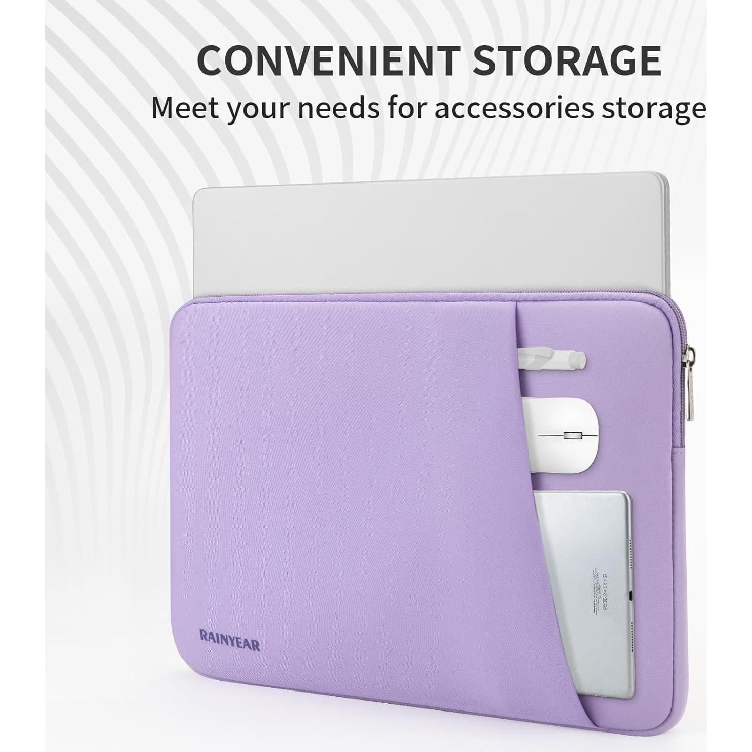 Funda para Laptop RAINYEAR 13.3-14" Morado con Bolsillo
