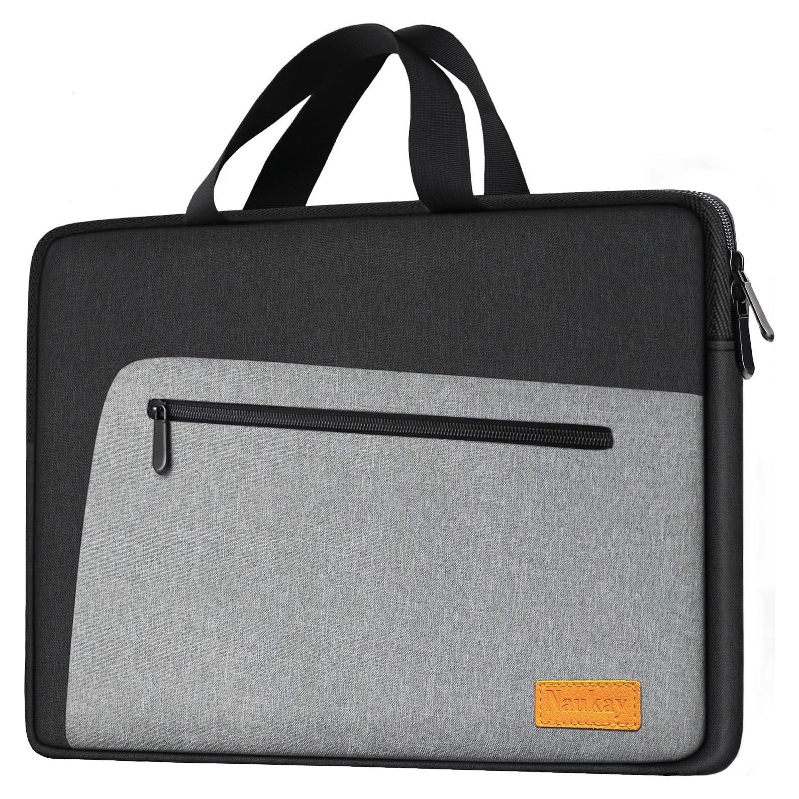 Funda para Laptop 15.6" Naukay Negra/Gris Resistente al Agua
