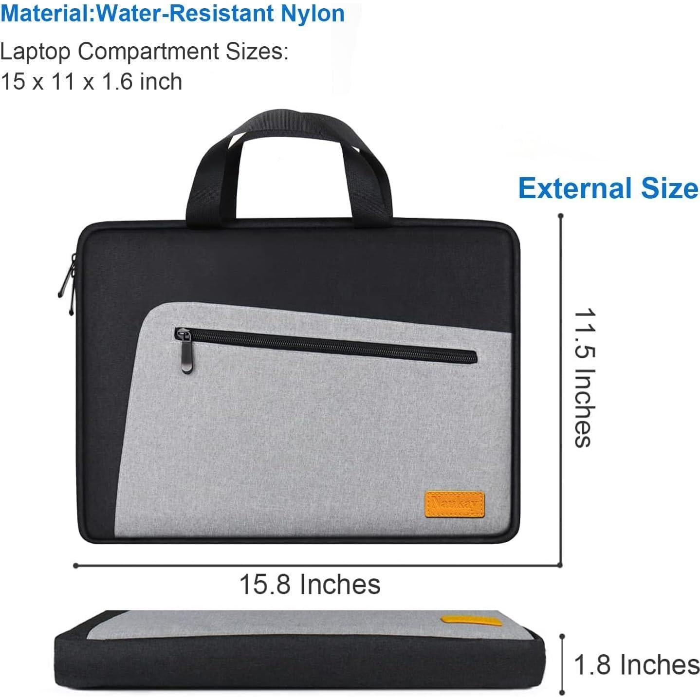 Funda para Laptop 15.6" Naukay Negra/Gris Resistente al Agua