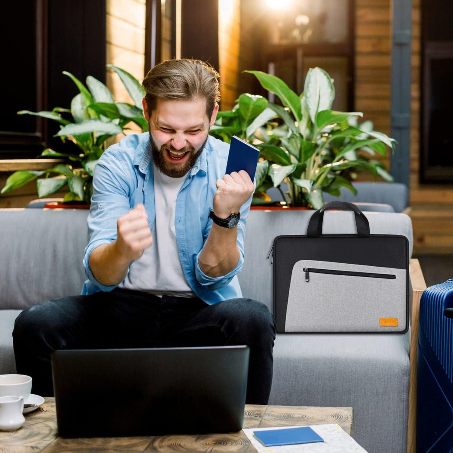 Funda para Laptop 15.6" Naukay Negra/Gris Resistente al Agua