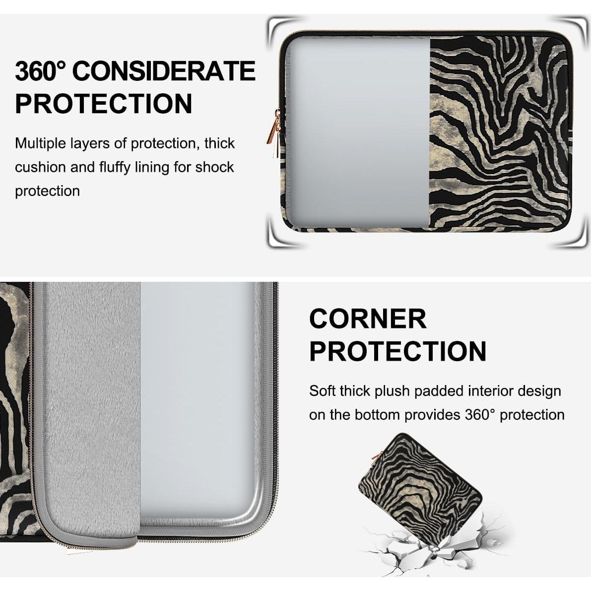 Funda para Laptop ARVOK 13-14" Resistente al Agua Zebra