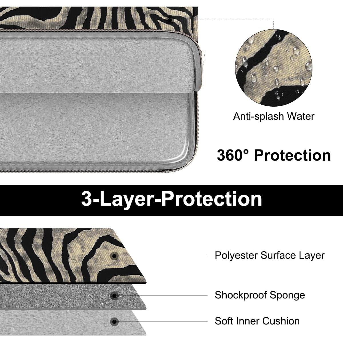Funda para Laptop ARVOK 13-14" Resistente al Agua Zebra