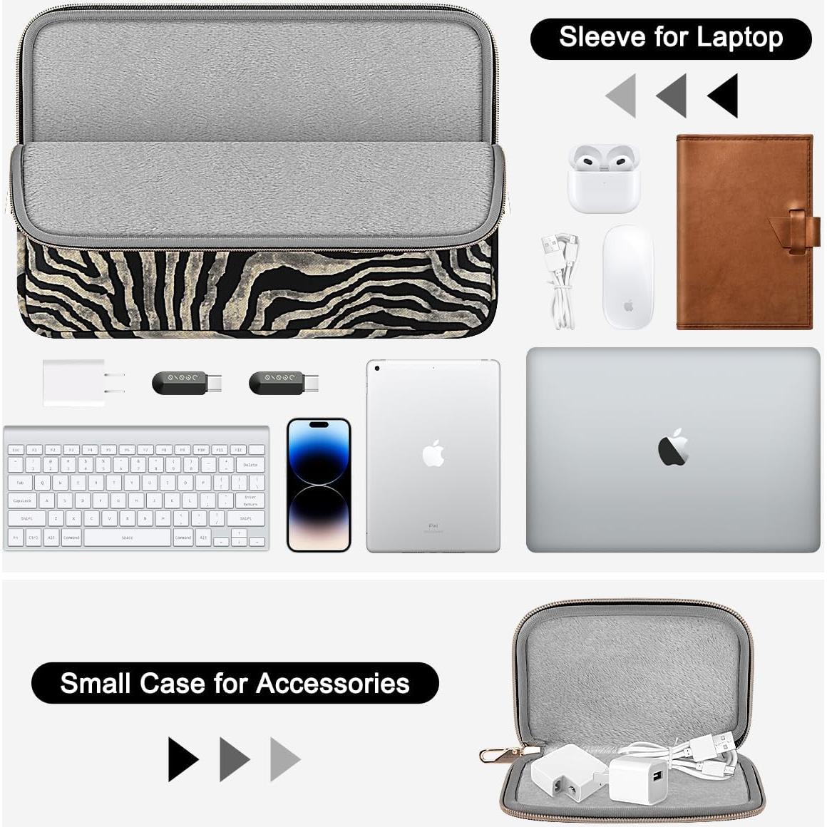 Funda para Laptop ARVOK 13-14" Resistente al Agua Zebra