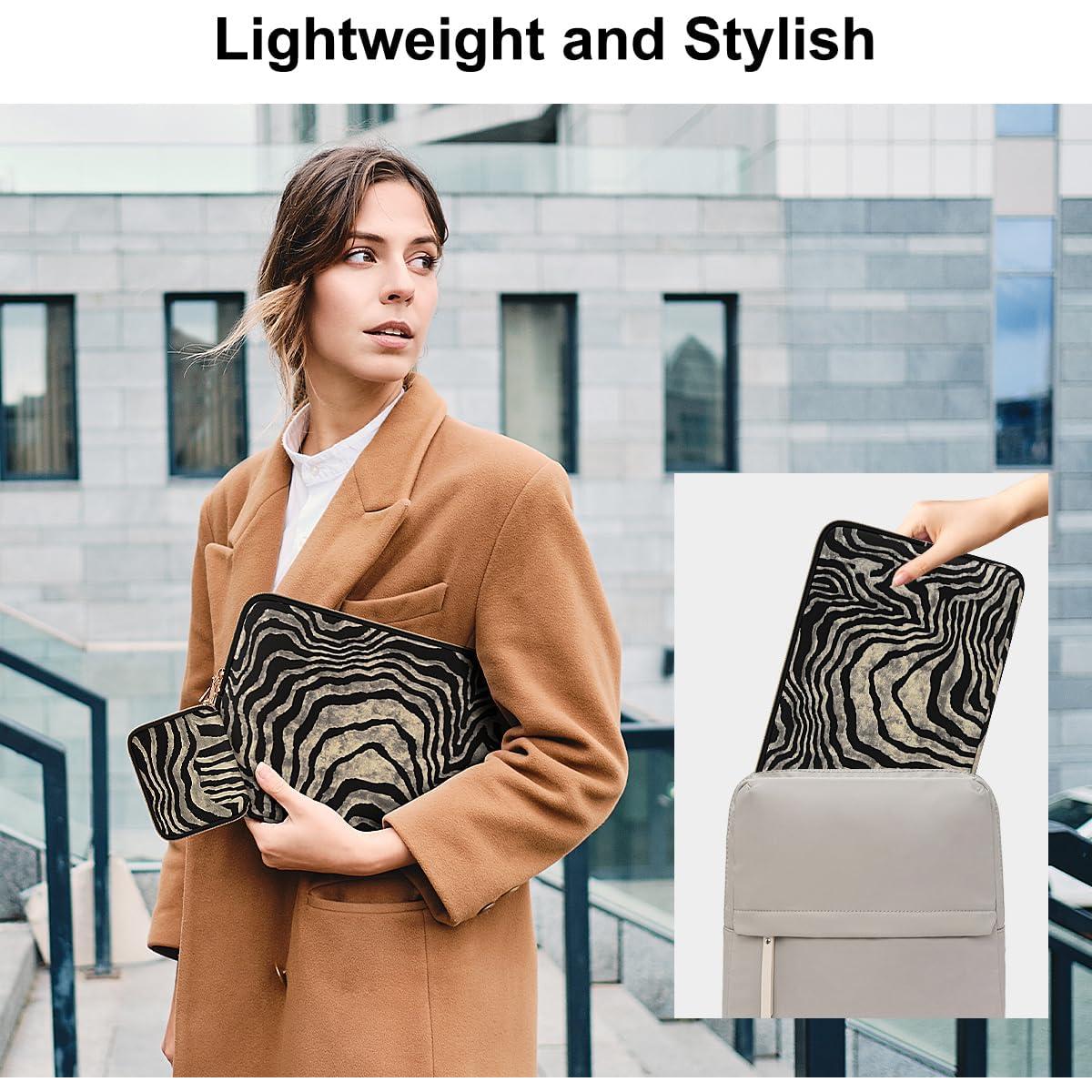 Funda para Laptop ARVOK 13-14" Resistente al Agua Zebra