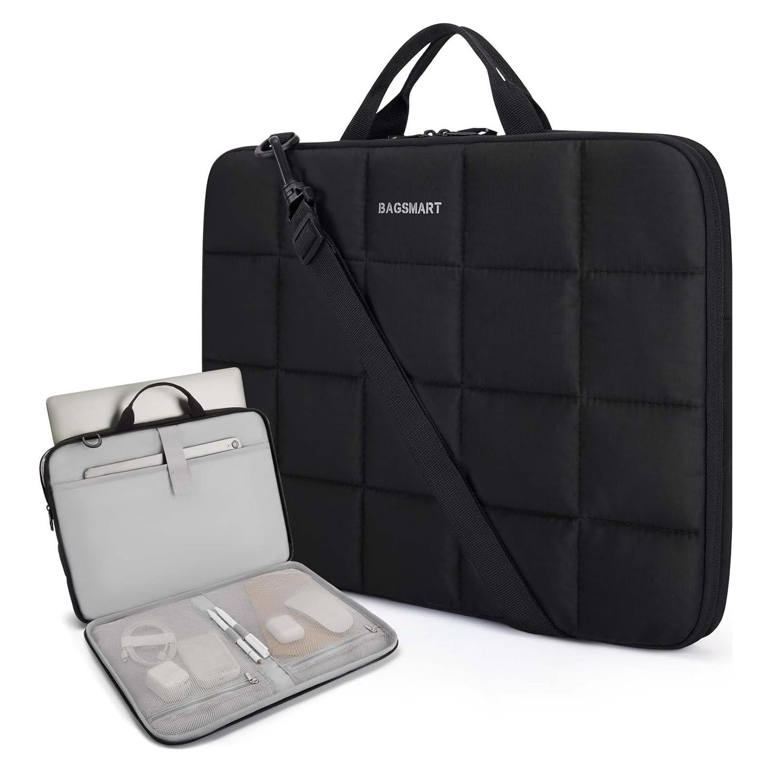 Funda para Laptop 15-16" BAGSMART Acolchada Negra con Correa