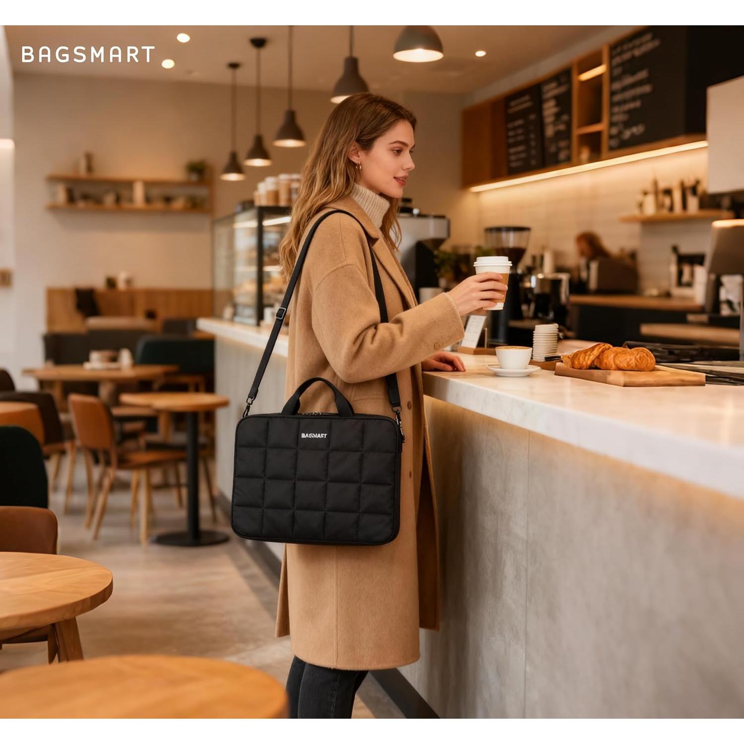 Funda para Laptop 15-16" BAGSMART Acolchada Negra con Correa