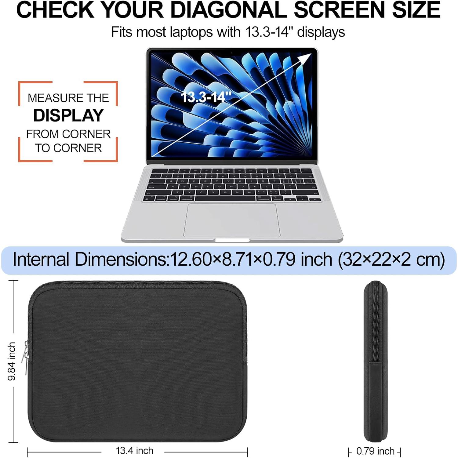 Funda para Laptop DTTO 13.3" Neopreno Negra Compatible MacBook