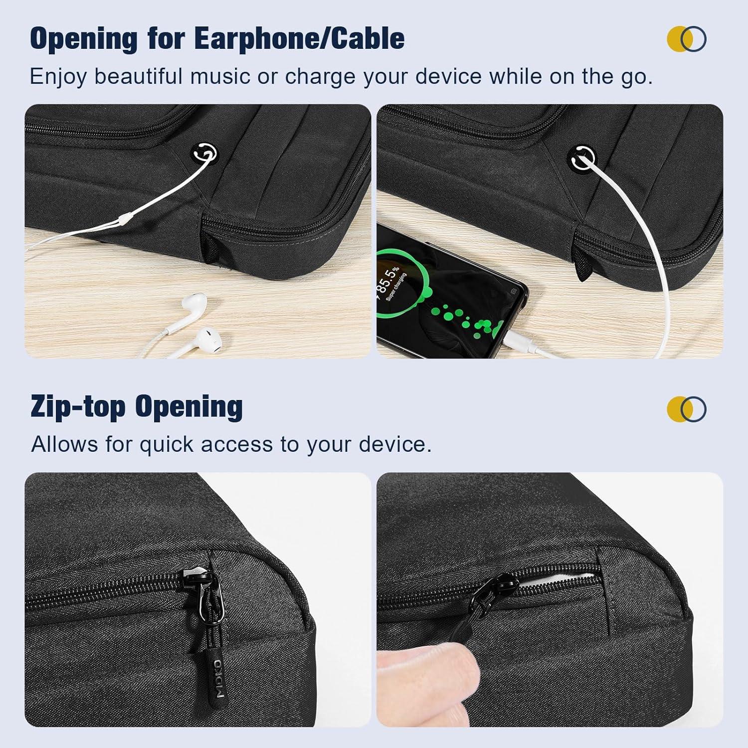 Funda para Laptop MoKo 15.6" Negra, Compatible con MacBook y ASUS