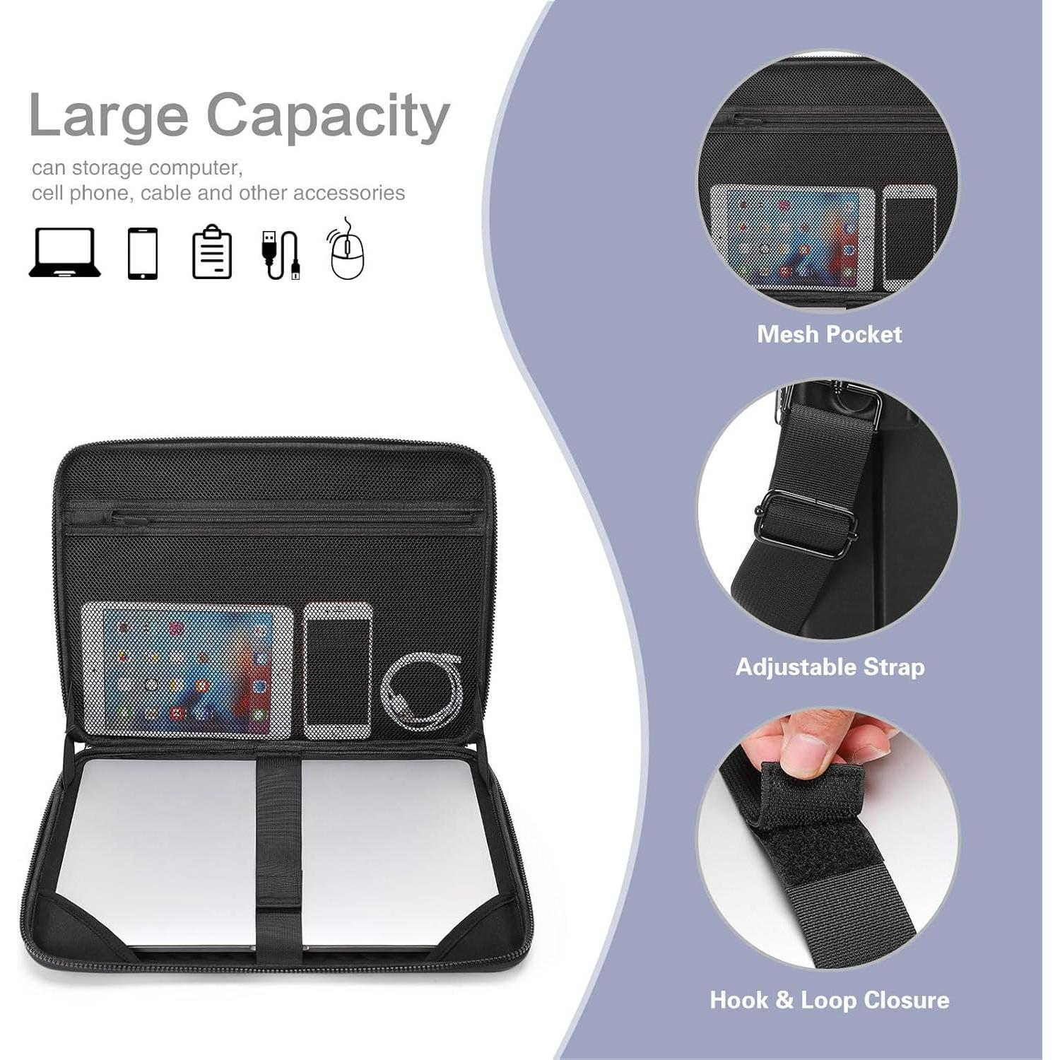 Funda Dura para Laptop MOSISO 15.6" Negra Impermeable